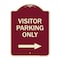 Signmission Reserved Parking Visitor Parking W/ Right Arrow Heavy-Gauge Aluminum Sign, 24" x 18", BU-1824-23020 A-DES-BU-1824-23020 - alternate 1